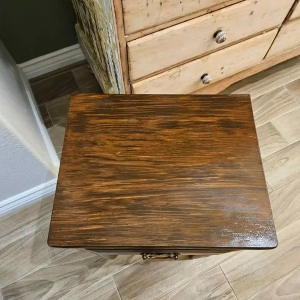Vintage Wood Side Table with Drawer